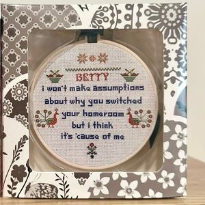 NIB Taylor Swift Folklore Betty Cross Stitch Ornament